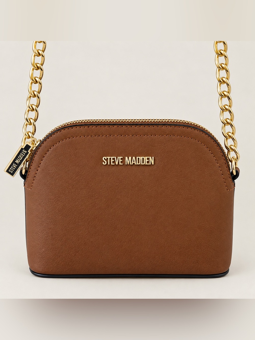 Steve Madden Brown Gold Chain Crossbody Bag